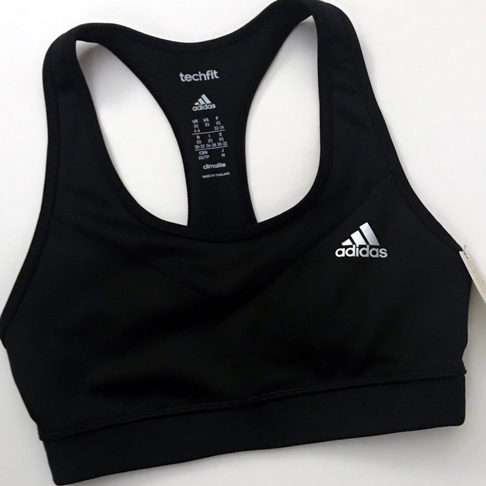 adidas originals Black & white Techfit Sports Bra